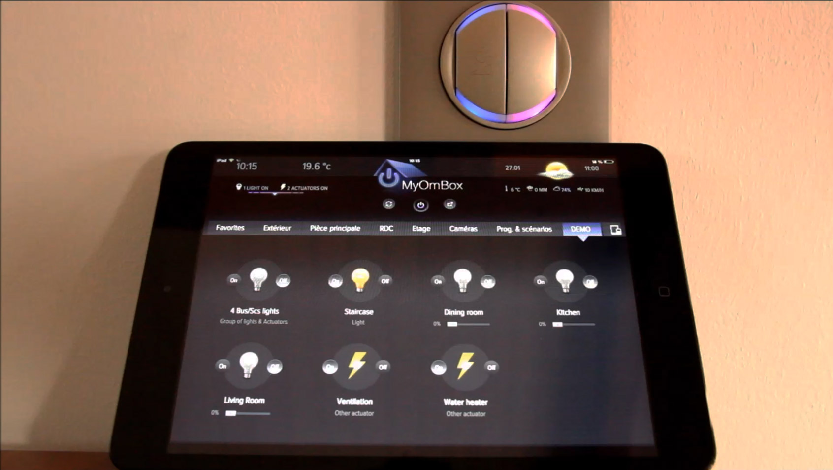 Back real time status light for MyHome Automation