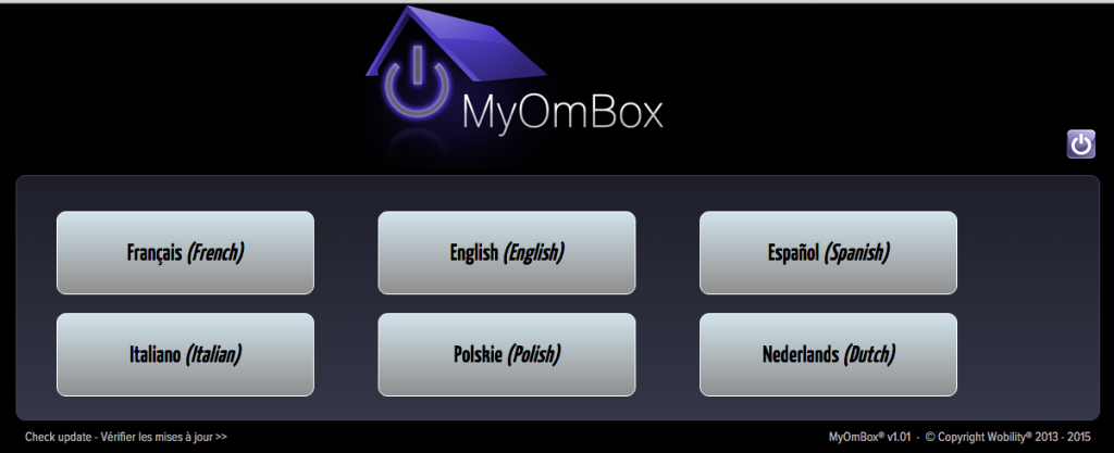 Choix de la langue de l'interface MyOmBox